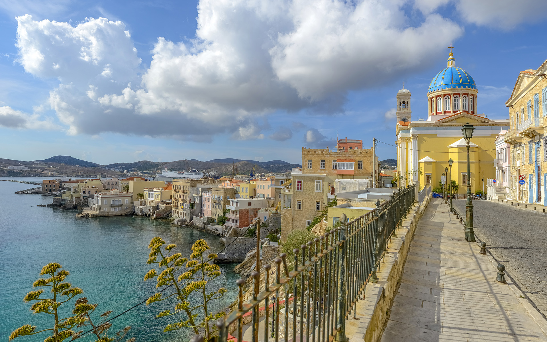 Traditional street in Syros island.